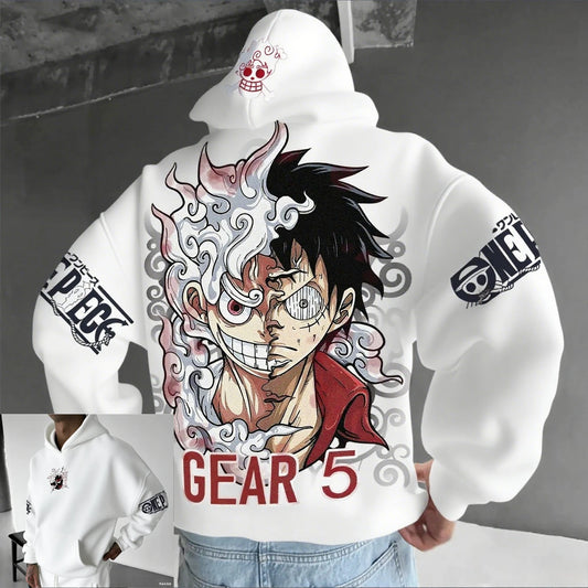 Anime Hoodie Men Women One Piece Luffy Gear 5 Nika Streetwear Casual Pullover Sweatshirt Autumn Winter Cosplay Long Sleeve Tops