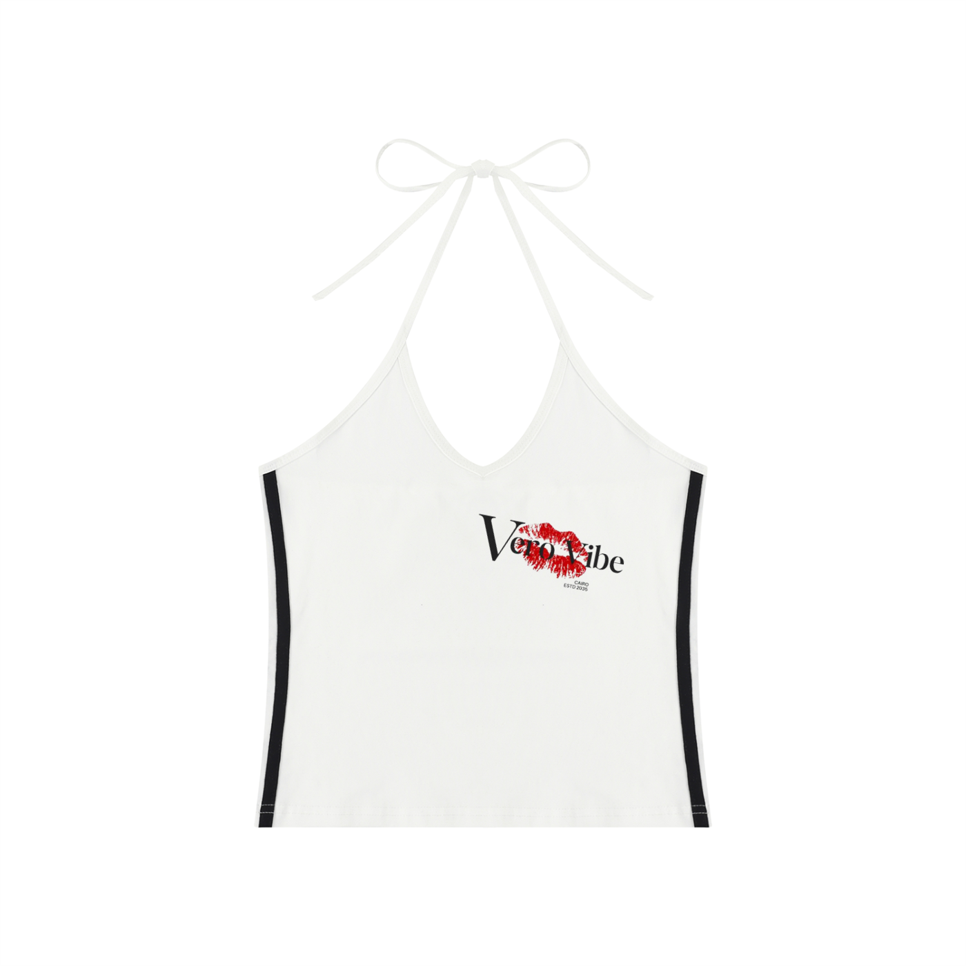 Women's Color Block Halter Crop Tank Top