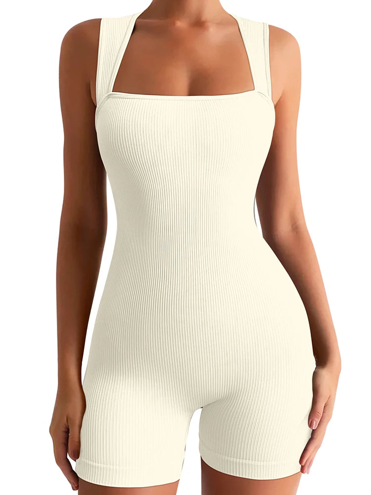 Women's Backless Sleeveless Bodycon Streetwear Romper Playsuit One Piece Fashion Fitness Yoga Quick Drying Breathable Jumpsuits