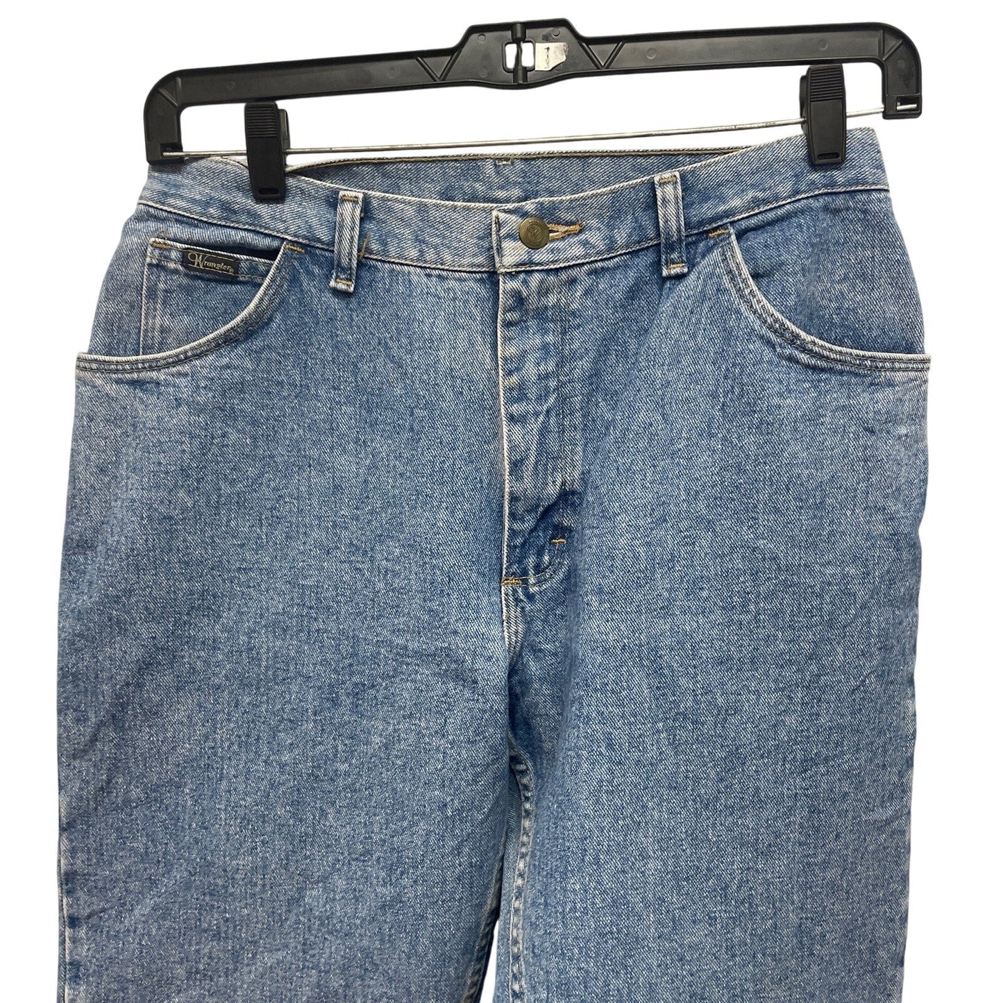Vintage Wrangler Womens Size 14 X 32 100% Cotton High Waist Denim Blue Jeans