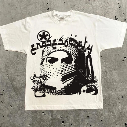 Harajuku Letter Graphic T Shirts Y2k Tops Men Women High Street Oversized T Shirt Pro Choice Streetwear Vintage Tee Clothing