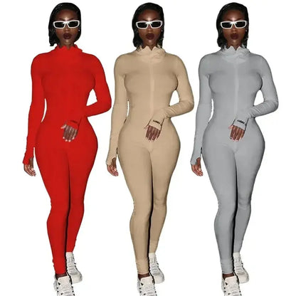 Streetwear White Knitted Sexy Bodycon Lucky Label Jumpsuit Women Overall 2024 Long Sleeve Skinny Rompers Womens Jumpsuit Female