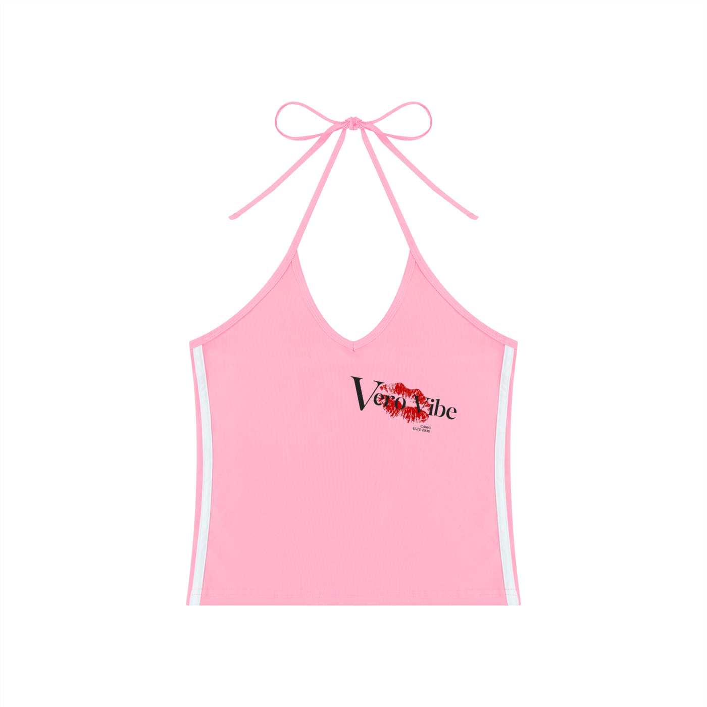 Women's Color Block Halter Crop Tank Top