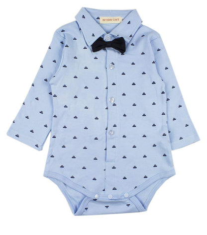 stylesilove Infant Toddler Baby Boys Blue Romper, Pants, Vest and Hat 4-Piece Gentlemen Formal Wear Clothing Set