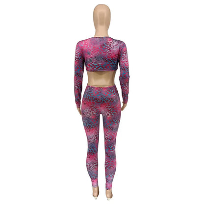 Sexy Hollow Out Rompers Womens Jumpsuit Long Sleeve Snakeskin Printed Club Wear Skinny Slim Party Jumpsuits Bodycon Overalls