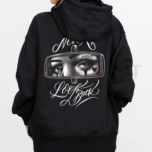 Chicano Art "Never and Look" Hoodie – Men's Cotton Lowrider Streetwear Pullover
