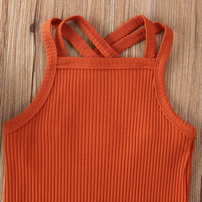 Luxury Modern Baby Kids Boy and Girl Infant Romper Jumpsuit Cotton Outfits Set Ribbed Solid Clothes For Kids