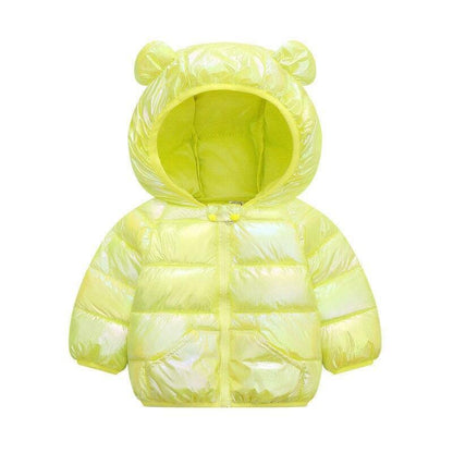 Shiny Toddler Baby Warm Hooded Coat Winter Outerwear Infant Clothes Cute Jacket Baby Clothes For Girls