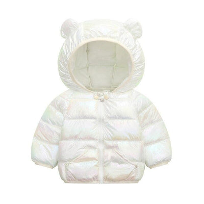 Shiny Toddler Baby Warm Hooded Coat Winter Outerwear Infant Clothes Cute Jacket Baby Clothes For Girls