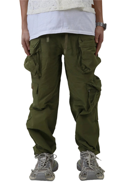 VONT FINE TWILL NYLON BAGGY FIT CARGO PANTS