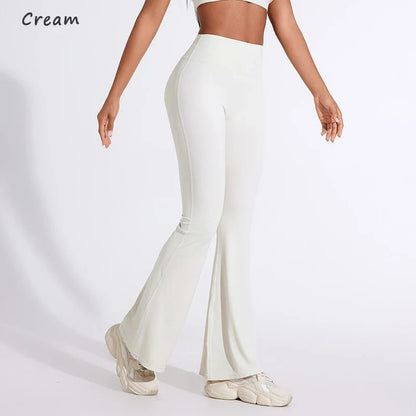 DIAS FIT JOY Peach flared pants for women's yoga high waisted and hip lifting tight pants wide leg fitness pants quick drying