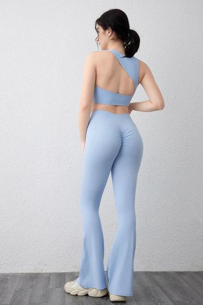 DIAS FIT JOY Peach flared pants for women's yoga high waisted and hip lifting tight pants wide leg fitness pants quick drying
