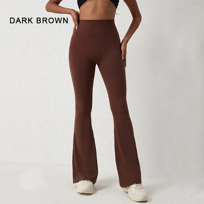 DIAS FIT JOY Peach flared pants for women's yoga high waisted and hip lifting tight pants wide leg fitness pants quick drying