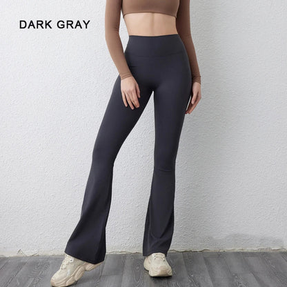 DIAS FIT JOY Peach flared pants for women's yoga high waisted and hip lifting tight pants wide leg fitness pants quick drying