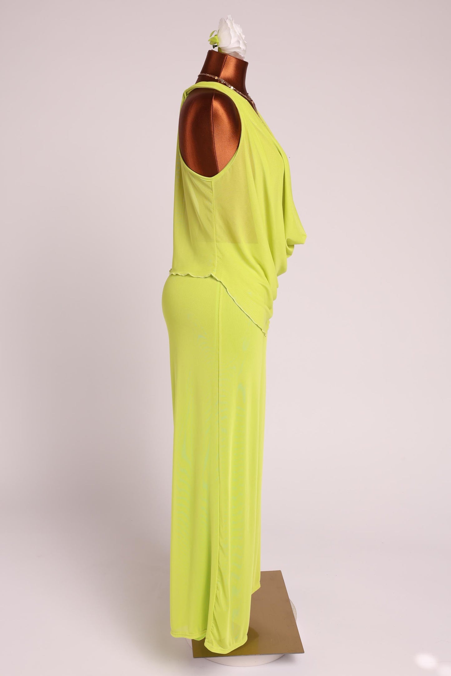 Deep cowl neck sleeveless top & pants set