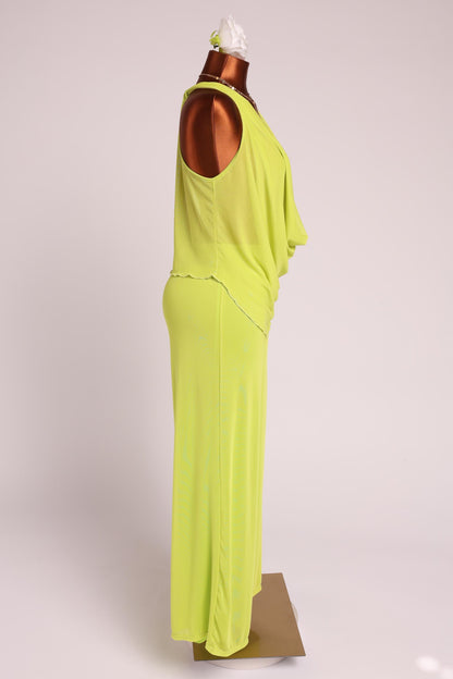 Deep cowl neck sleeveless top & pants set