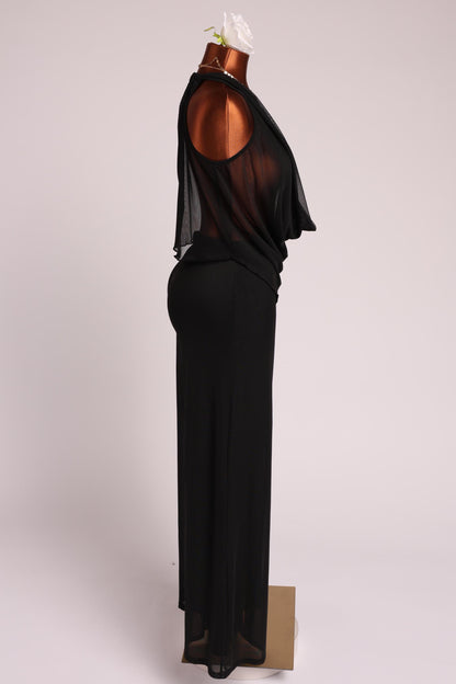 Deep cowl neck sleeveless top & pants set