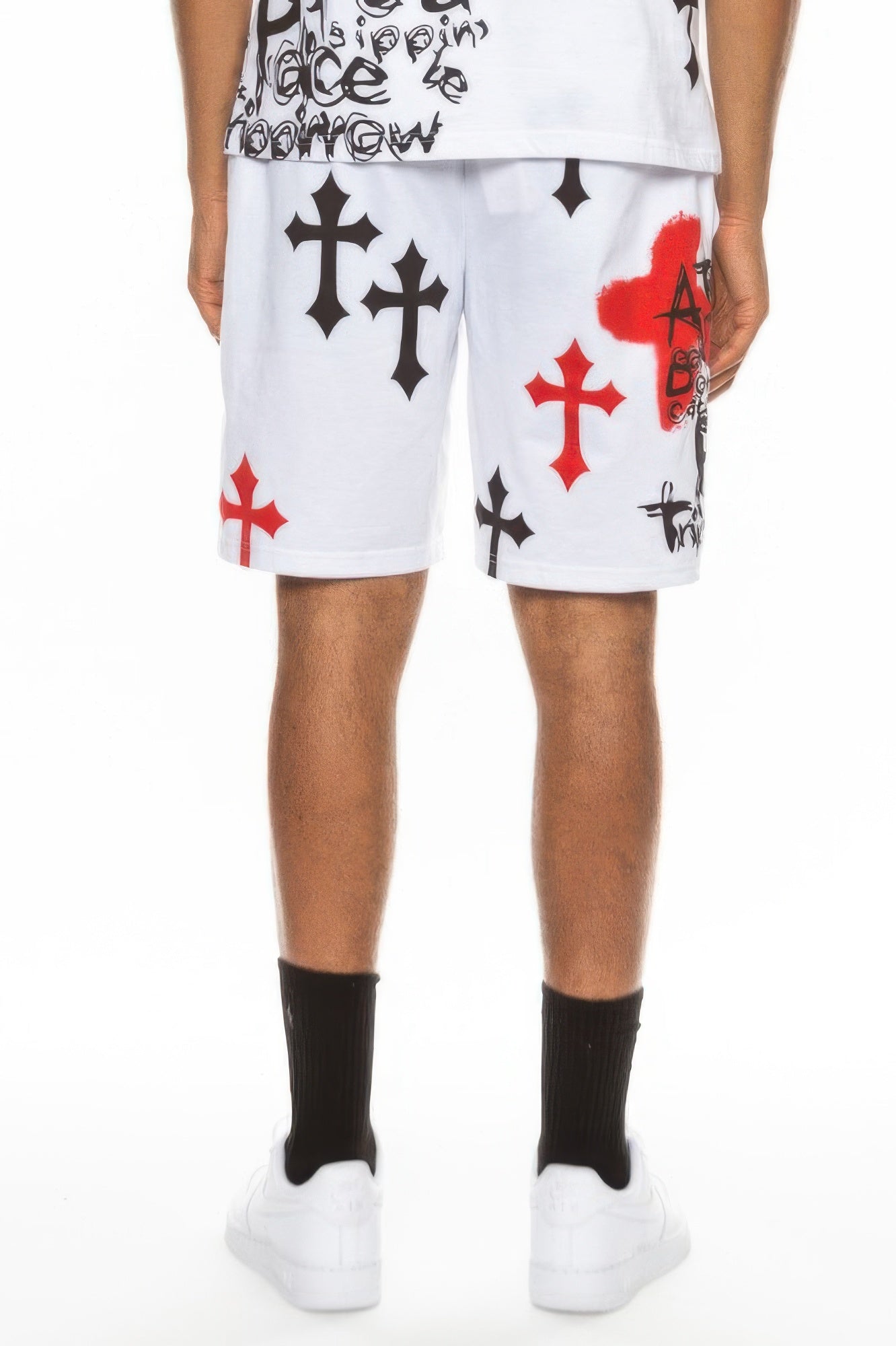 Mens Chrome Cross Skull Shorts