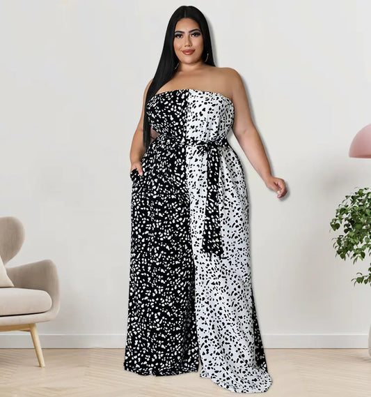Plus Size Strapless Jumpsuit for Summer Streetwear