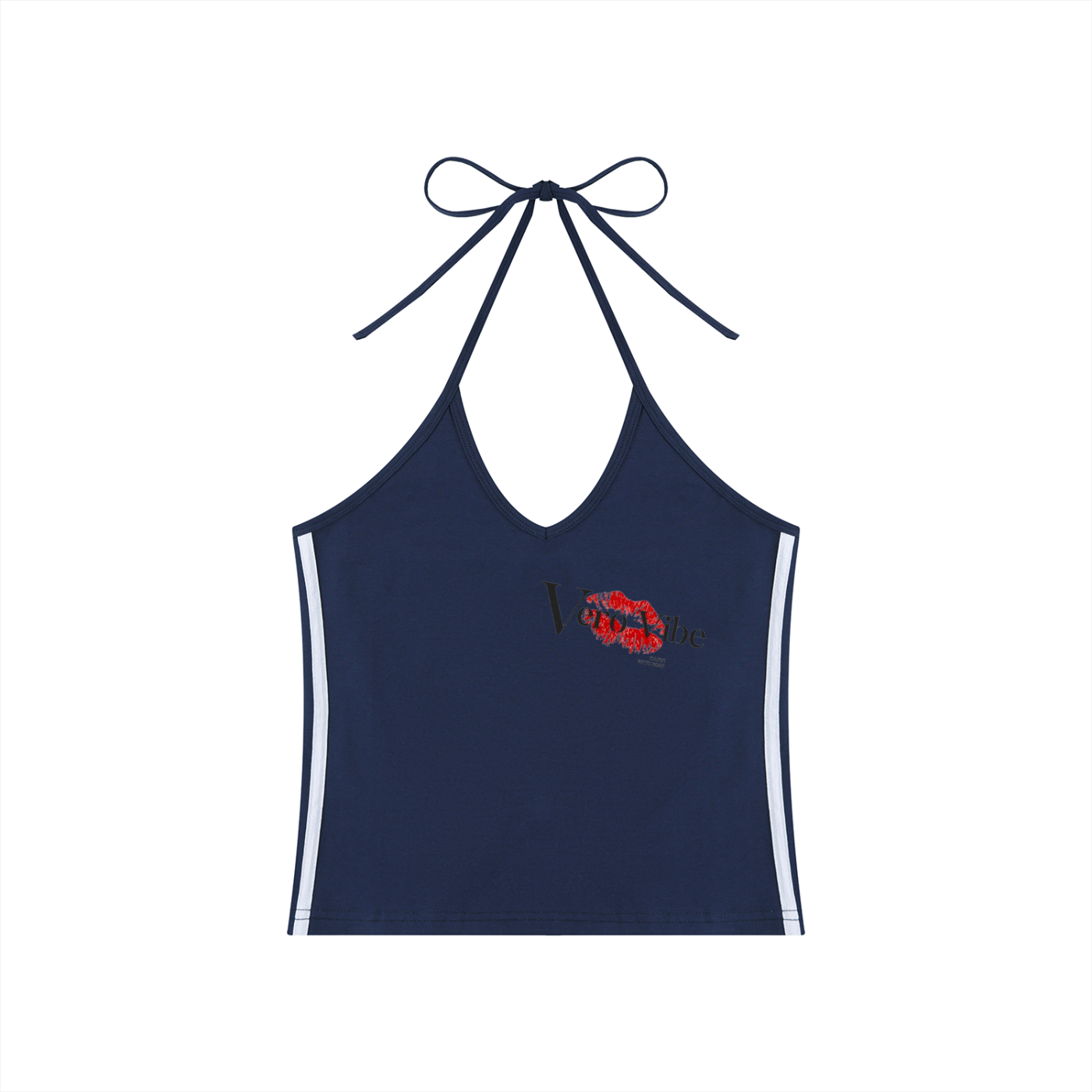 Women's Color Block Halter Crop Tank Top