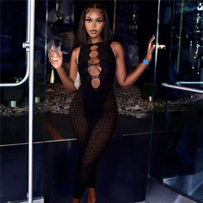 Fashion Sports Fitness Casual Activity Streetwear Transparent Women Rompers Short Sleeve Solid Skinny Bodycon Jumpsuits Overalls