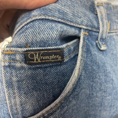Vintage Wrangler Womens Size 14 X 32 100% Cotton High Waist Denim Blue Jeans