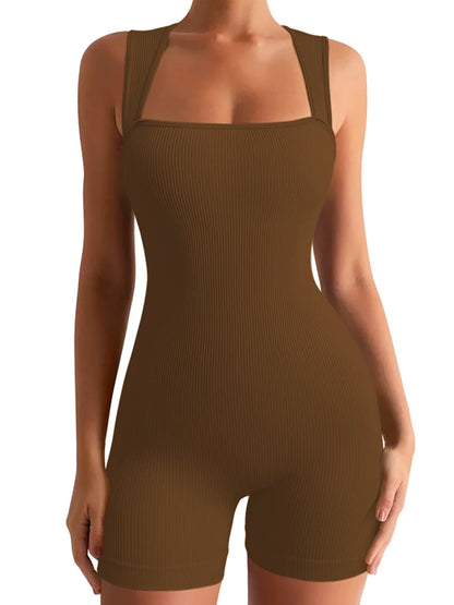 Women's Backless Sleeveless Bodycon Streetwear Romper Playsuit One Piece Fashion Fitness Yoga Quick Drying Breathable Jumpsuits