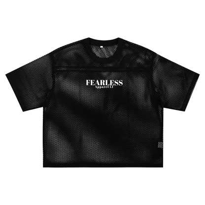 Fearless Apparel Line Taped Mesh Boxy T-shirt for Streetwear unisex