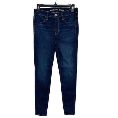 New American Eagle Womens Size 4 High Rise Denim Blue Jeans Jeggings