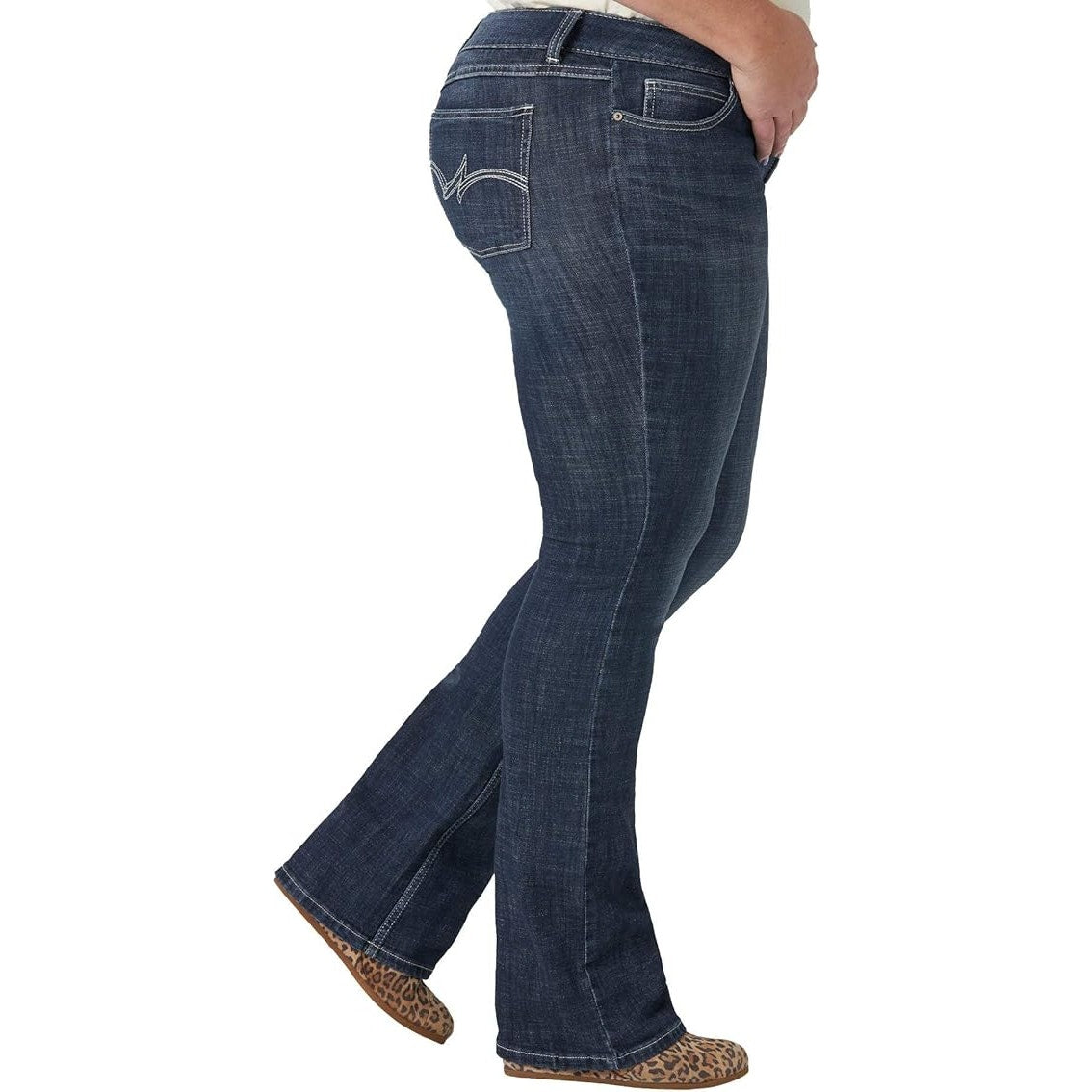 NWT New Wrangler Womens Plus Size 26W Cotton Blend Boot Cut Denim Blue Jeans