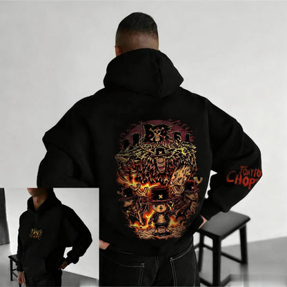 One Piece Chopper Graphic Pullover Hoodie Men Women New Autumn Winter Streetwear Oversized Casual Anime Print Hooded Sweatshirt