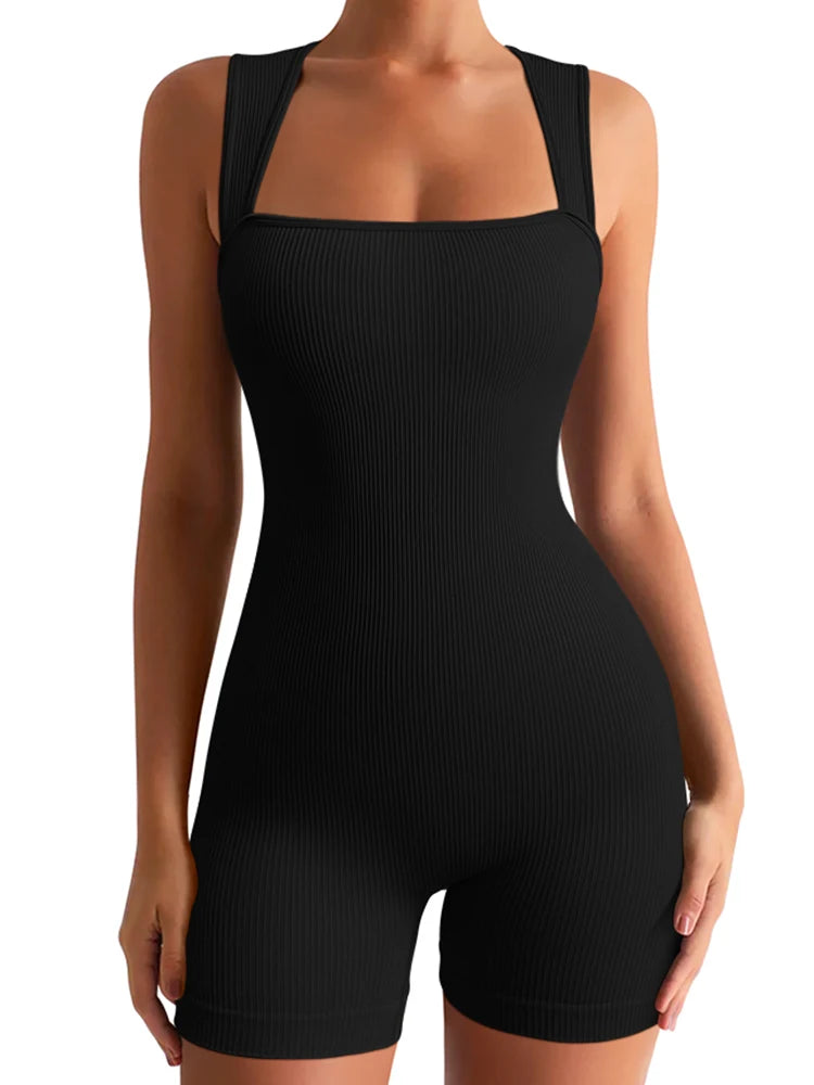 Women's Backless Sleeveless Bodycon Streetwear Romper Playsuit One Piece Fashion Fitness Yoga Quick Drying Breathable Jumpsuits